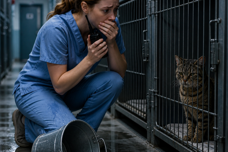 A stray cat was labeled the most dangerous animal in a local rescue center and locked away in a dark hallway, until a loud accident revealed the heartbreaking truth about his violent behavior…